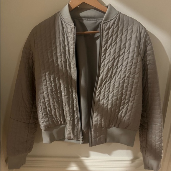 Lululemon Athletica Non-Stop Cotton Bomber Jacket Raw Linen size 6 - Picture 2 of 6